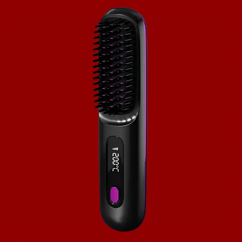 Electric Hot Comb Multifunctional Negative Ion Straight Hair Straightener Comb Anti-Scalding Styling Tool Straightening Brush