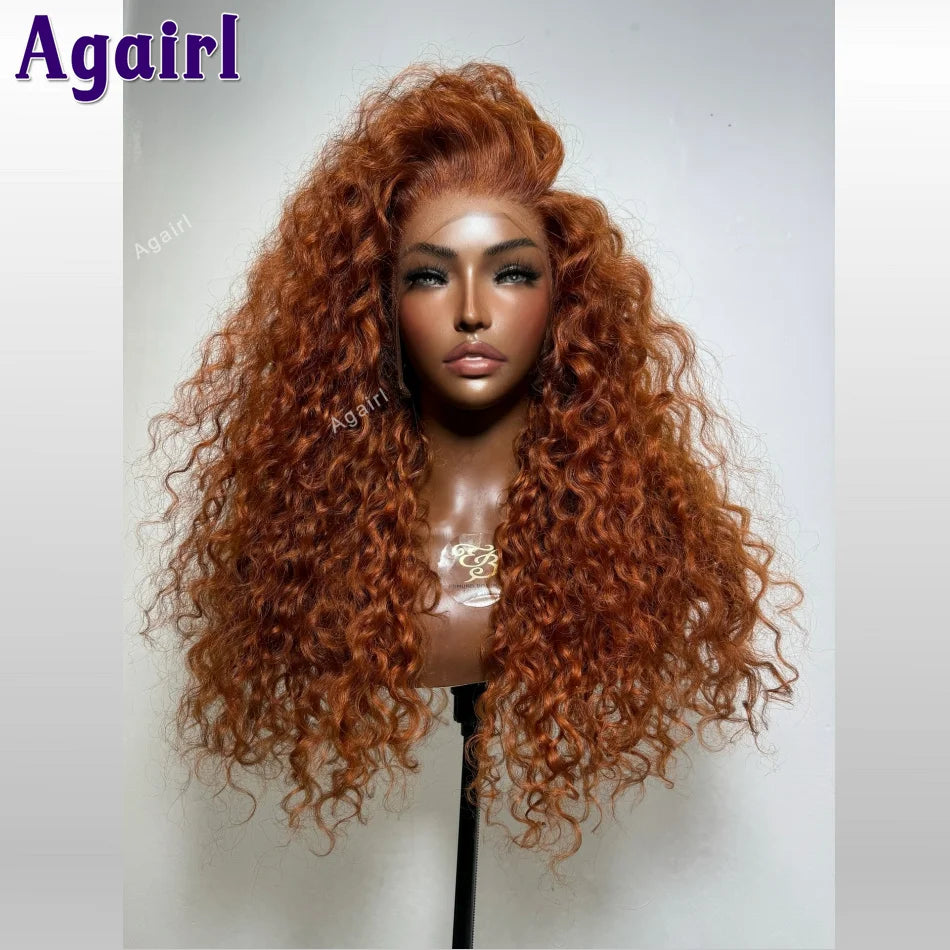 ginger brown water Wave13x6 HD Lace Frontal Human Hair Wigs Colored Curly 220% Brazilian 6X4 5X5 Closure Glueless Wigs for Women