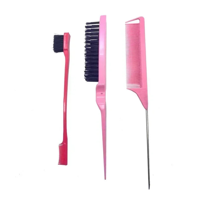 3-10pcs Hair Styling Comb Set Teasing Hair Brush Triple Teasing Comb Rat Tail Combs Edge Brush Hair Tail Tools Braid Tool Loop