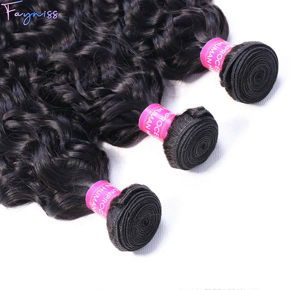 Human Hair Bundles 22 24 26  inch Water Wave Bundles Human Hair Extension 100% Unprocessed Brazilian Deep Wave Curly 3 Bundles