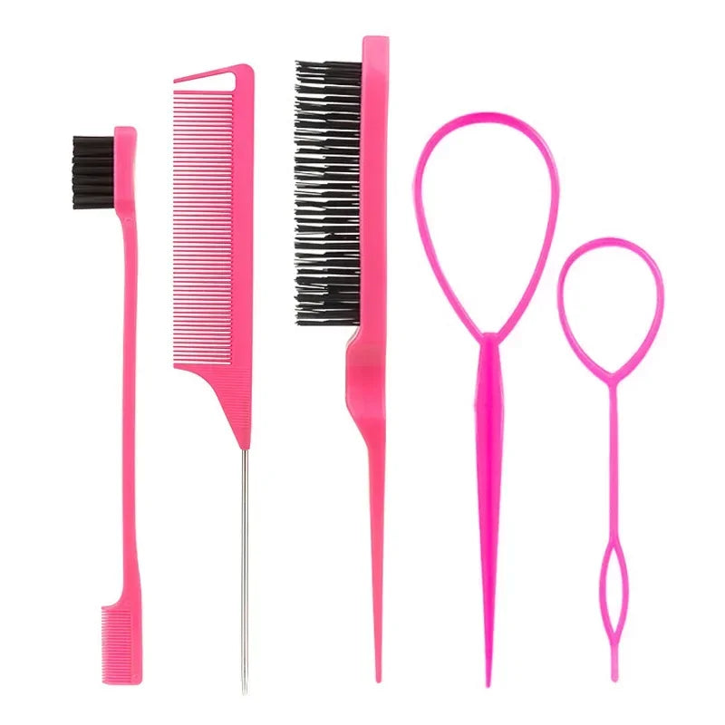 3-10pcs Hair Styling Comb Set Teasing Hair Brush Triple Teasing Comb Rat Tail Combs Edge Brush Hair Tail Tools Braid Tool Loop