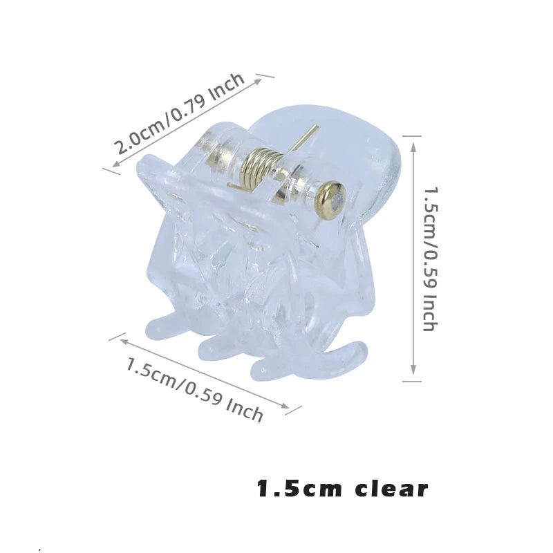 10Pcs/Lot Hair Claw Clips for Women 1.0 1.5cm Small Black Brown Transparent Plastic Mini Claws Kids Hair Styling Accessories