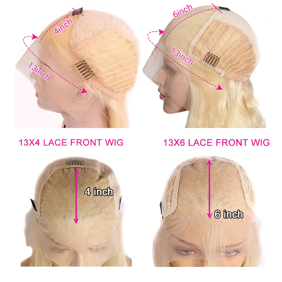 13x6 HD Transparent 613 Blonde Lace Frontal Human Hair Wigs Body Wave Lace Wigs Tuneful 613 Blonde Lace Front Human Hair Wigs