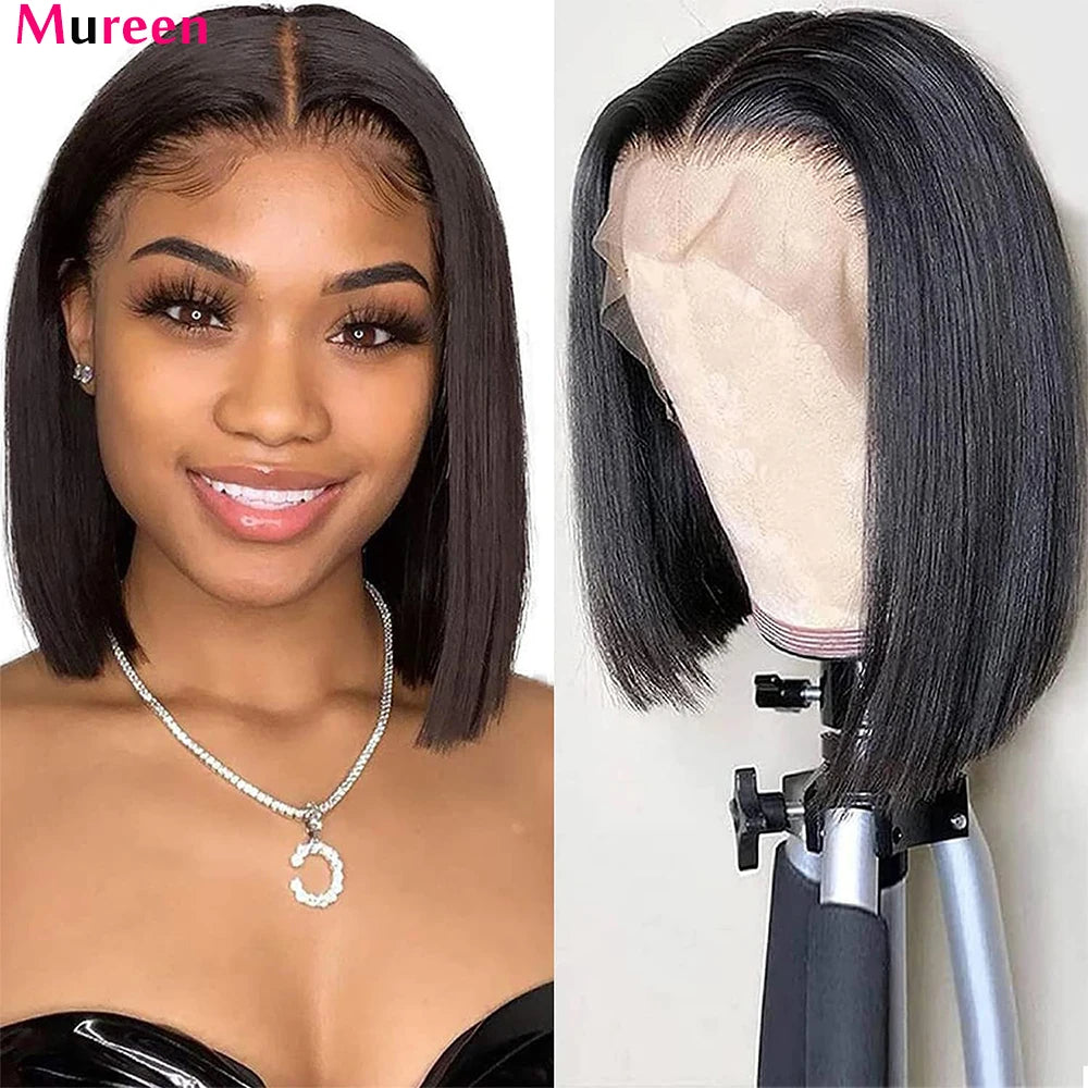 250% Density Bob Wig Human Hair 13x4 HD Lace Front Wigs Human Hair Glueless Straight Lace Frontal Human Hair Wigs for Women