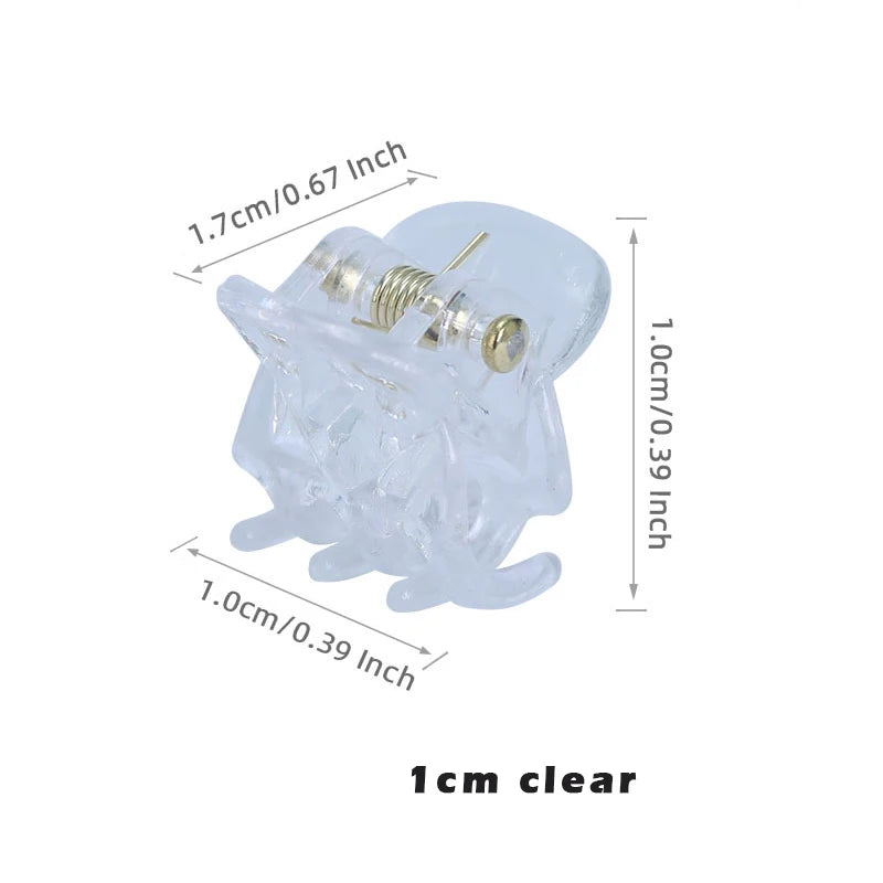 10Pcs/Lot Hair Claw Clips for Women 1.0 1.5cm Small Black Brown Transparent Plastic Mini Claws Kids Hair Styling Accessories