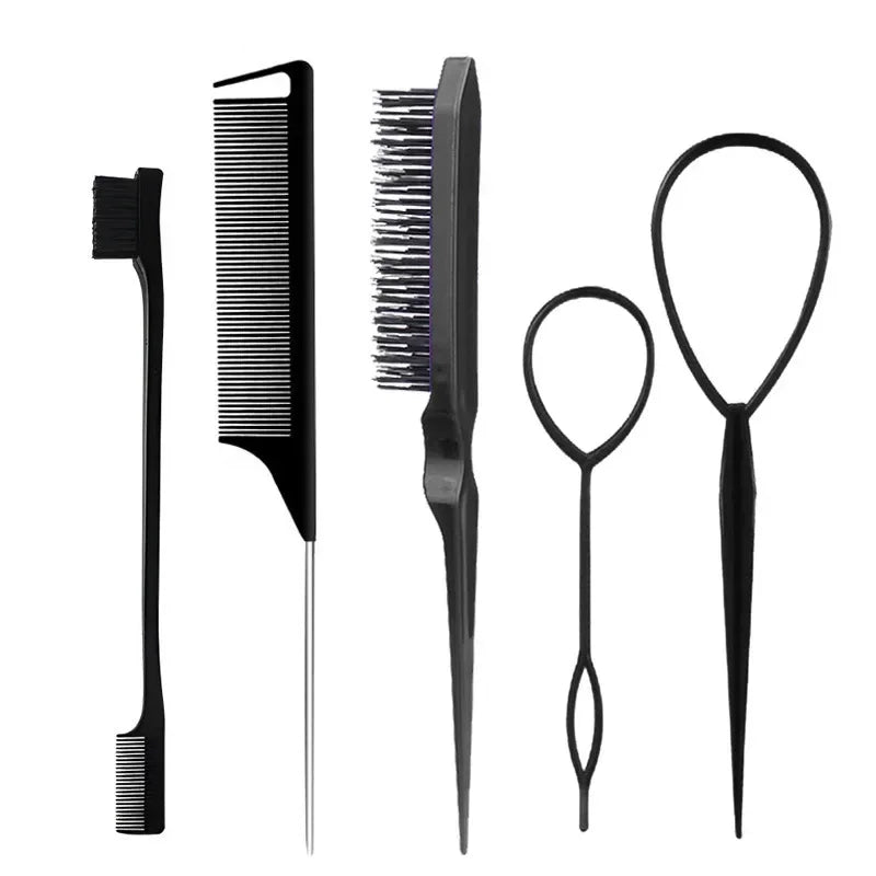 3-10pcs Hair Styling Comb Set Teasing Hair Brush Triple Teasing Comb Rat Tail Combs Edge Brush Hair Tail Tools Braid Tool Loop